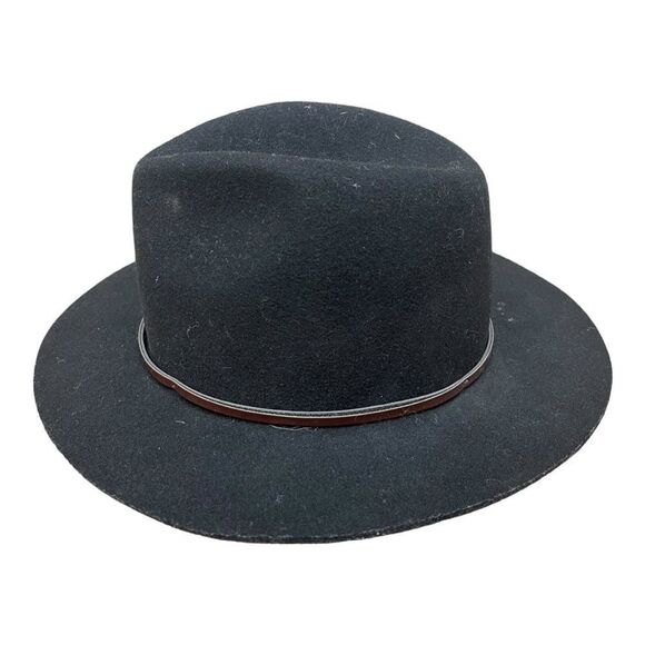 San Diego Hat Company Black Fedora Wool Felt Hat with Bow Trim One Size Classic - Picture 3 of 7